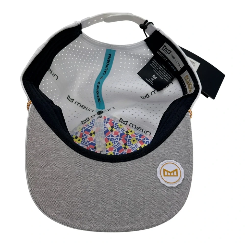 Melin Coronado Hydro Captains Hat White Gold Snapback‎ Small NWT Mens Cap